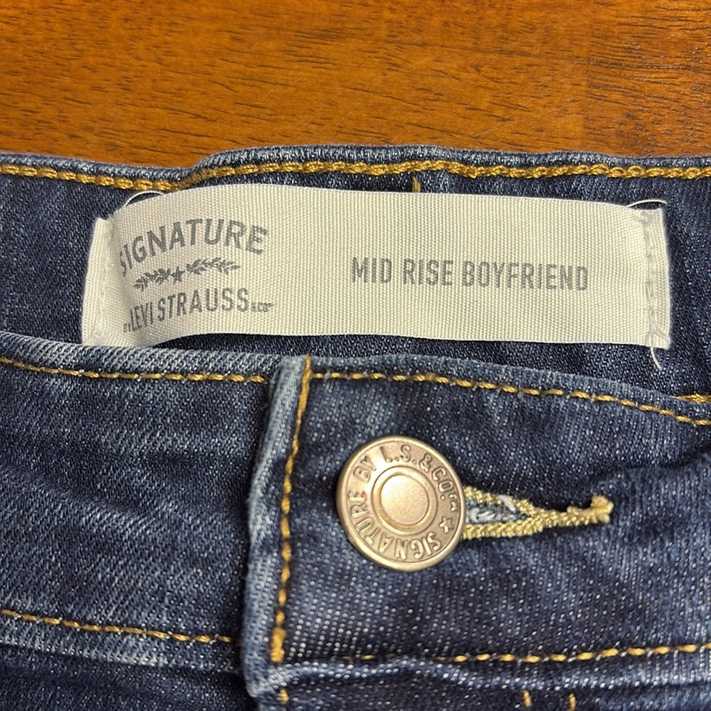 Signature by Levi Strauss Dark Blue Straight Leg Jeans - Picture 4 of 4